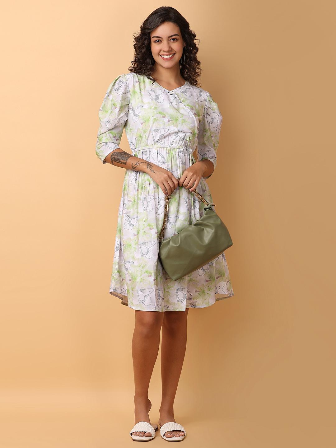 green chiffon dress - 21220971 - Standard Image - 2