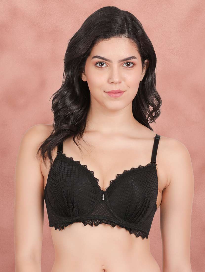 black lace balconette bra