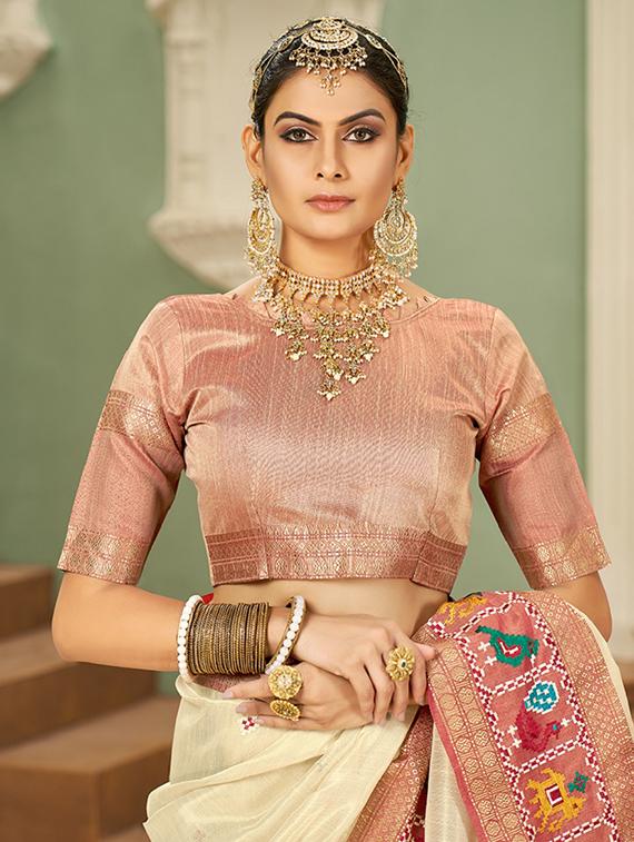 off white embroidered saree - 21221243 - Standard Image - 2