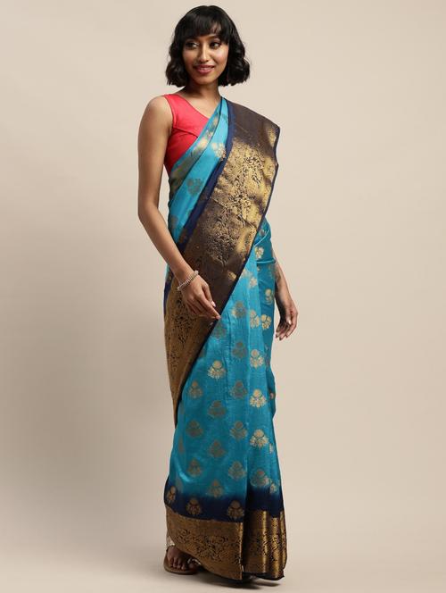 women self design banarasi saree with blouse - 21221256 -  Standard Image - 0