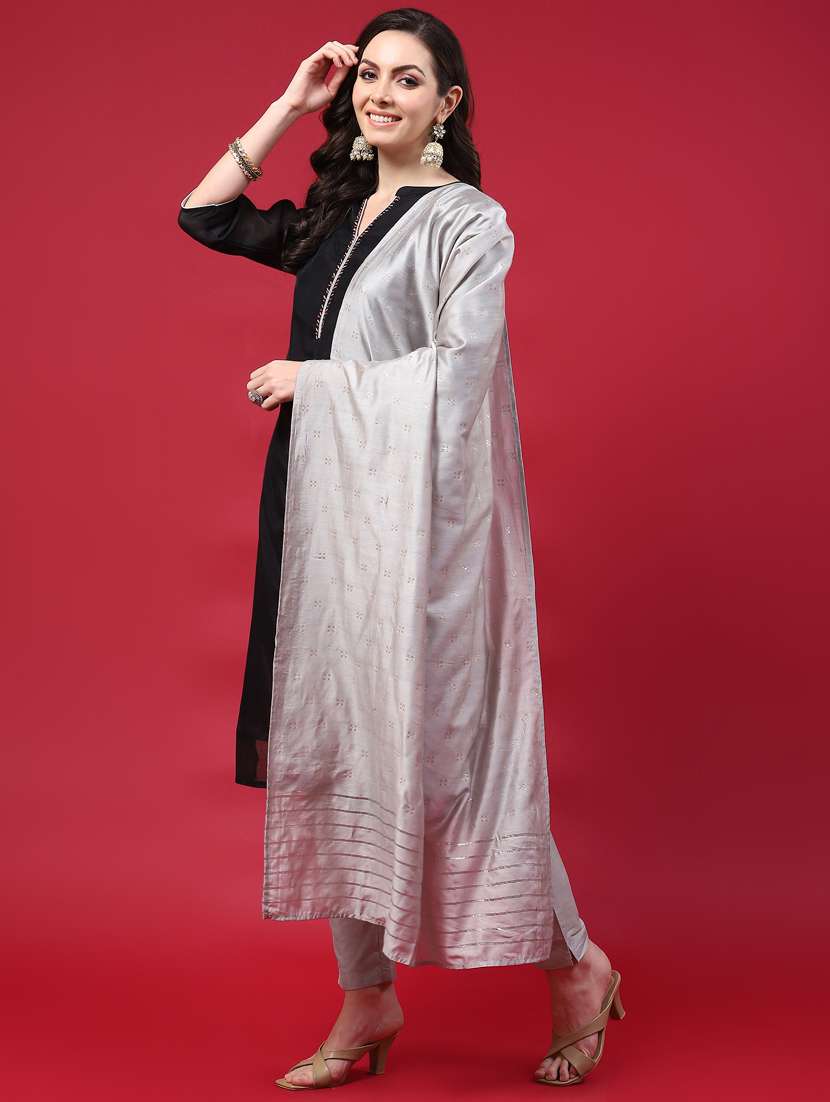 women solid kurta pant set with dupatta - 21221613 -  Standard Image - 2