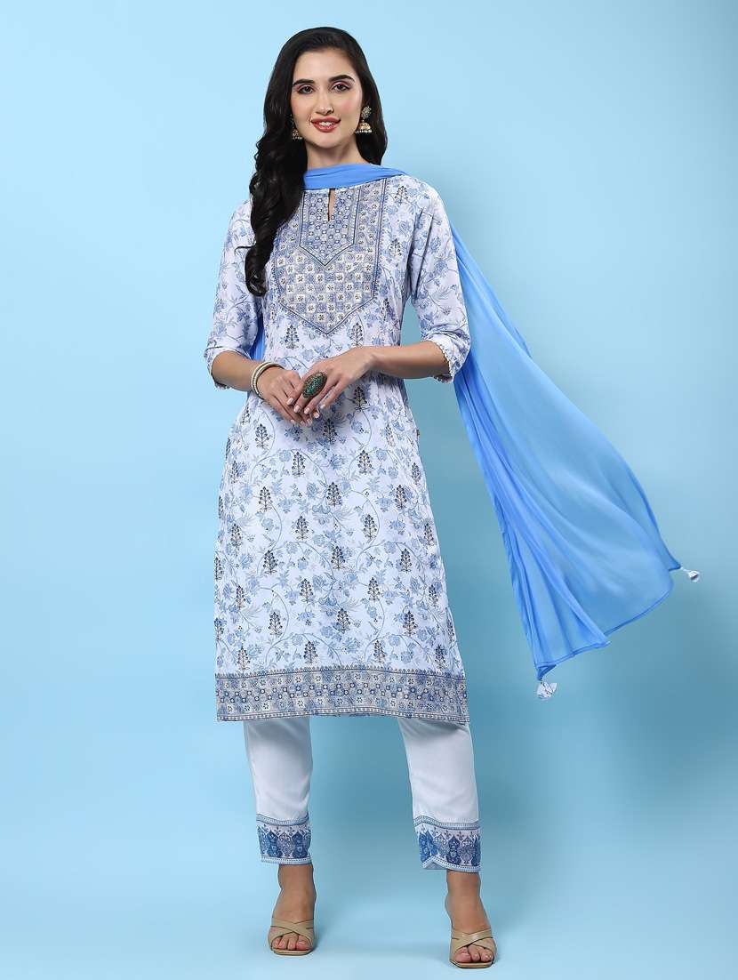 white silk kurta dupatta  set