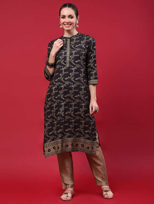 women black printed kurta  - 21221691 -  Standard Image - 0
