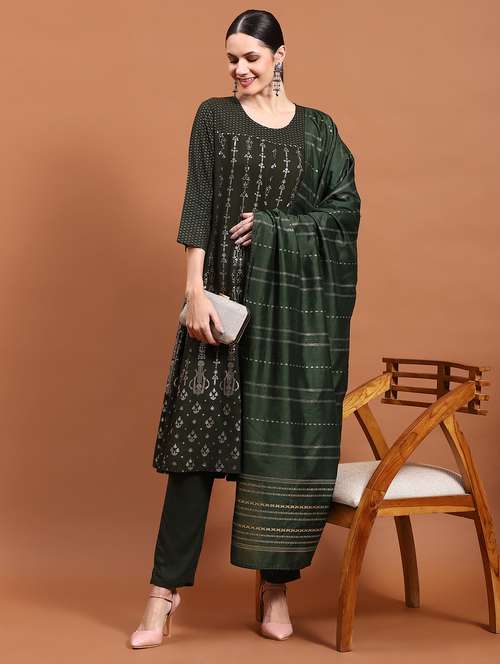 women round neck kurta pant set - 21221726 - Standard Image - 0