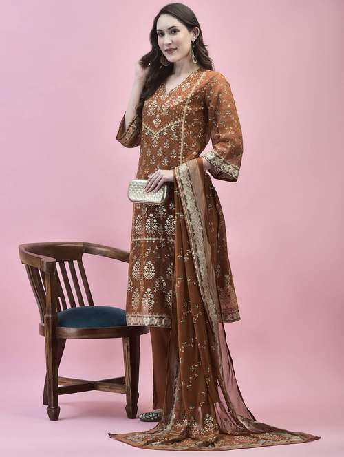 women floral kurta pant set with dupatta - 21221786 -  Standard Image - 0