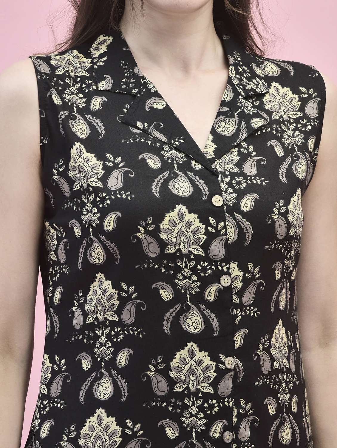 black cotton kurta pant  set - 21221824 -  Standard Image - 7