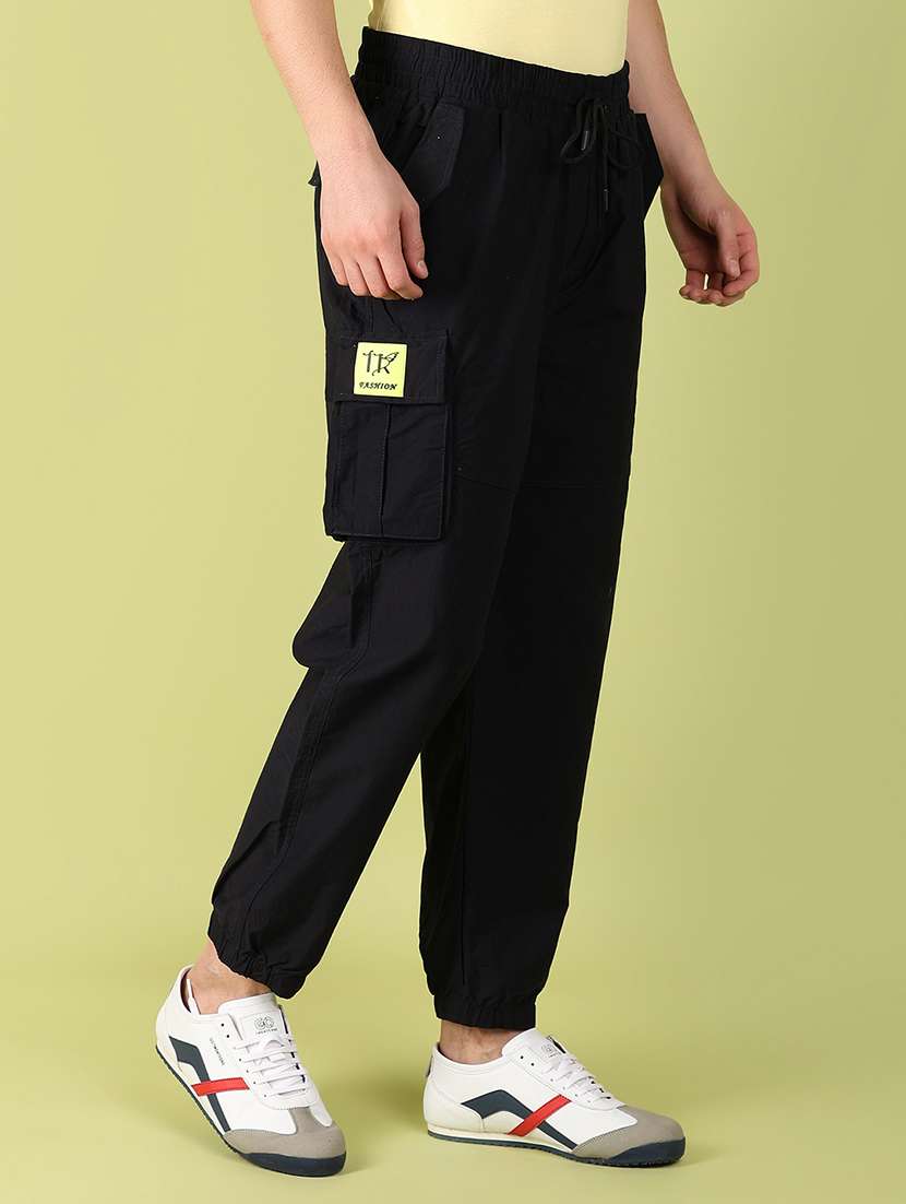 men solid mid rise regular fit jogger - 21222363 -  Standard Image - 2