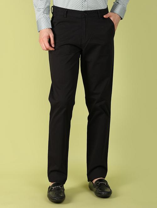 men mid rise solid chinos casual trouser - 21222393 -  Standard Image - 0