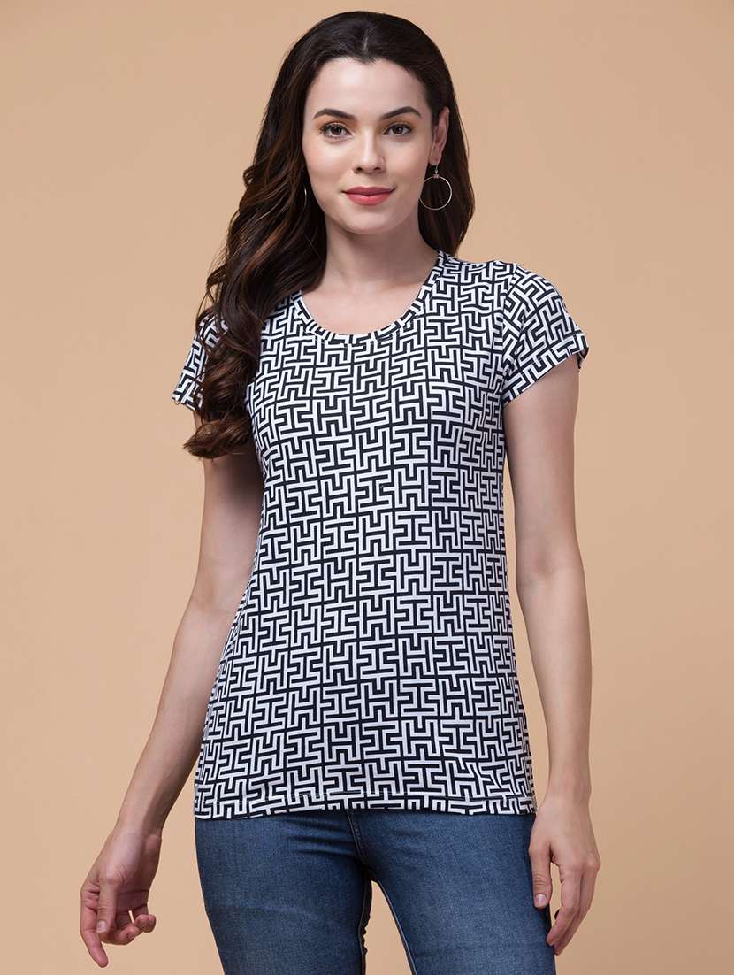 round neck all over printed t-shirt
