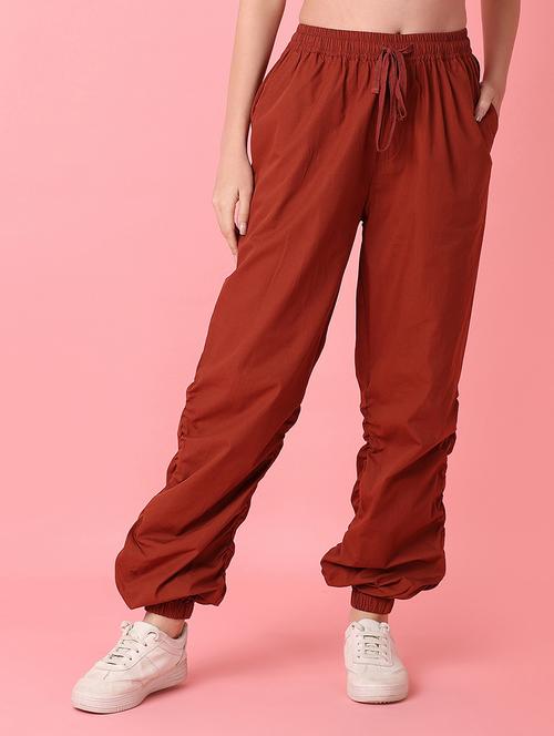 brown solid wide leg trouser - 21222824 - Standard Image - 0