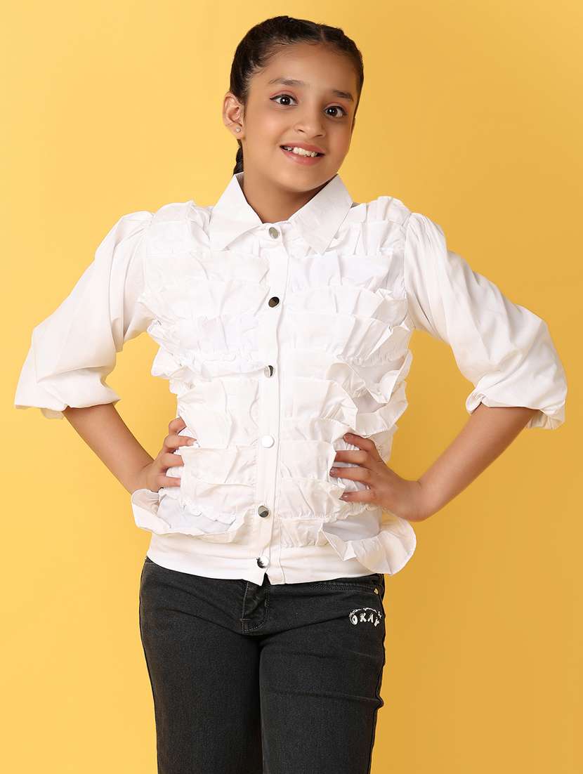 girls white cotton top - 21222854 -  Standard Image - 2
