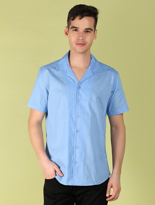 light blue solid casual shirt - 21222859 -  Standard Image - 0