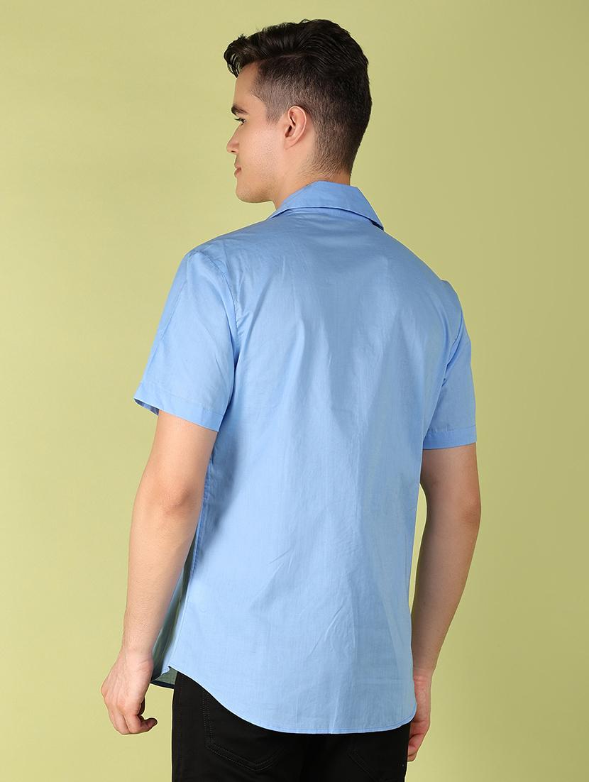light blue solid casual shirt - 21222859 - Standard Image - 2