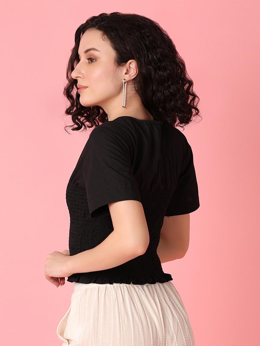 black solid regular top - 21222964 - Standard Image - 2