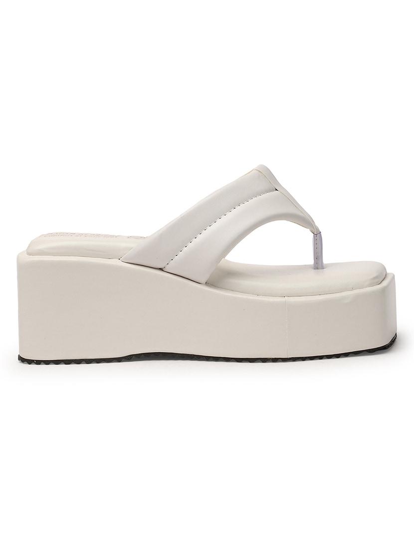 white t-strap wedge - 21223206 - Standard Image - 2