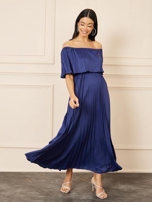 women solid off shoulder dress - 21223528 - Standard Image - 0