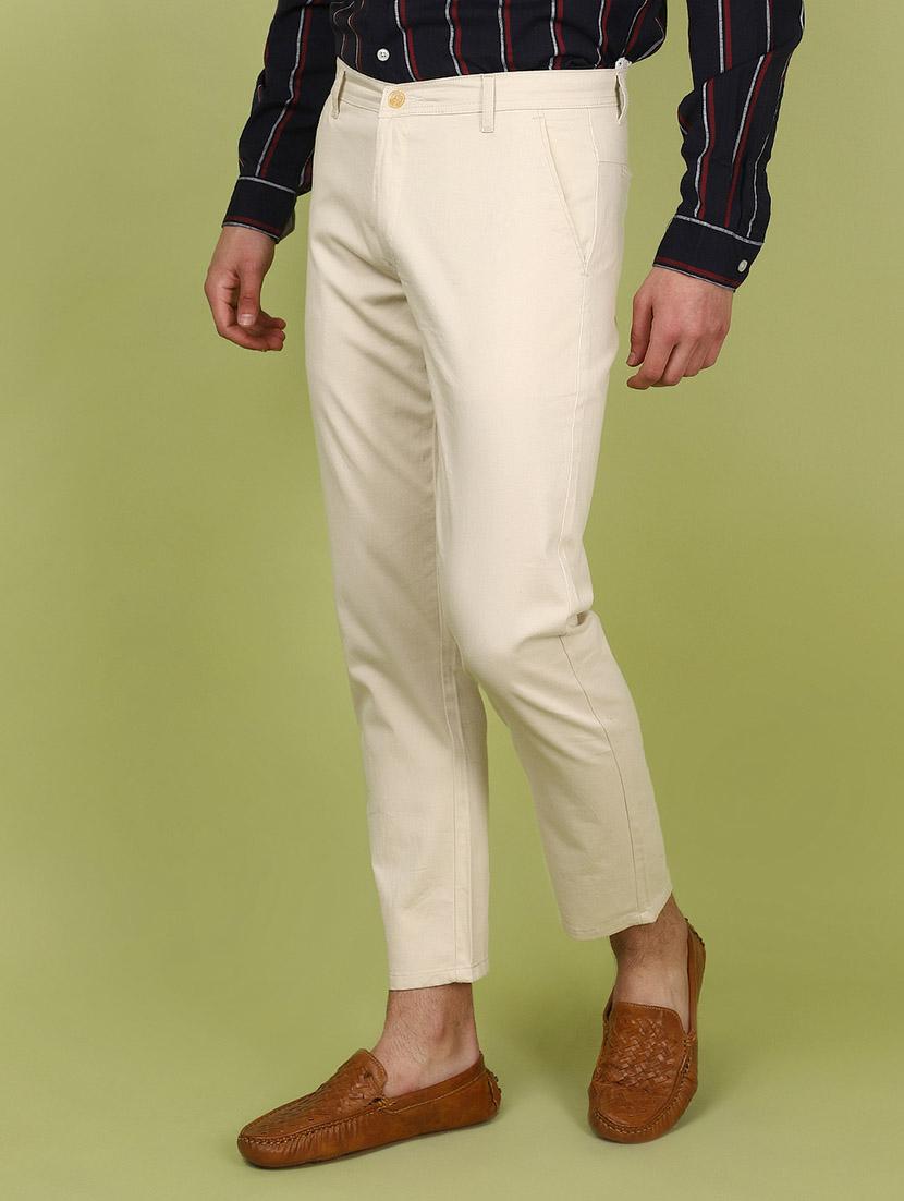 cream cotton casual chinos trouser - 21223553 - Standard Image - 2