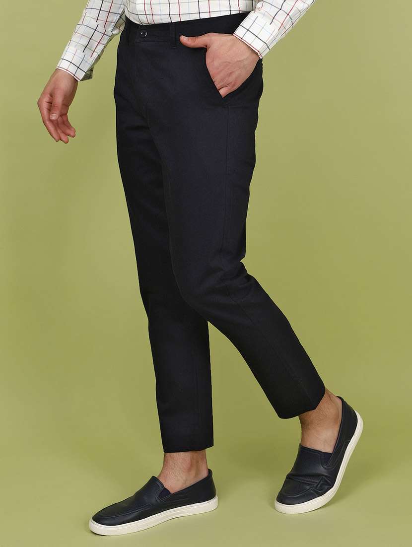 navy blue cotton casual chinos trouser - 21223554 -  Standard Image - 2