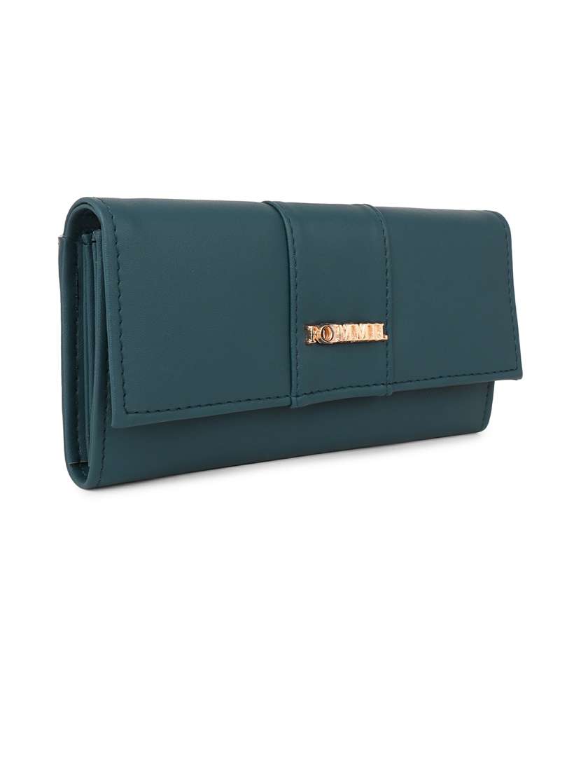 women solid leatherette clutch