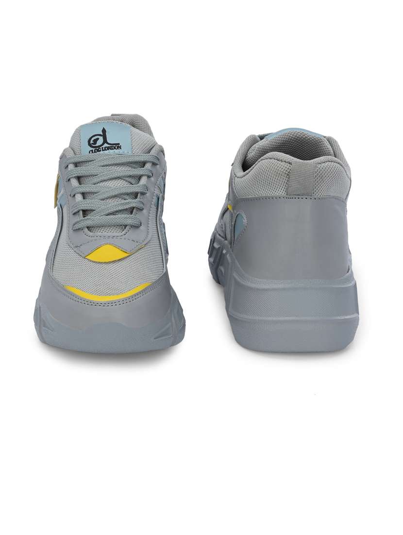 grey synthetic laceup casual shoes - 21223649 - Standard Image - 2