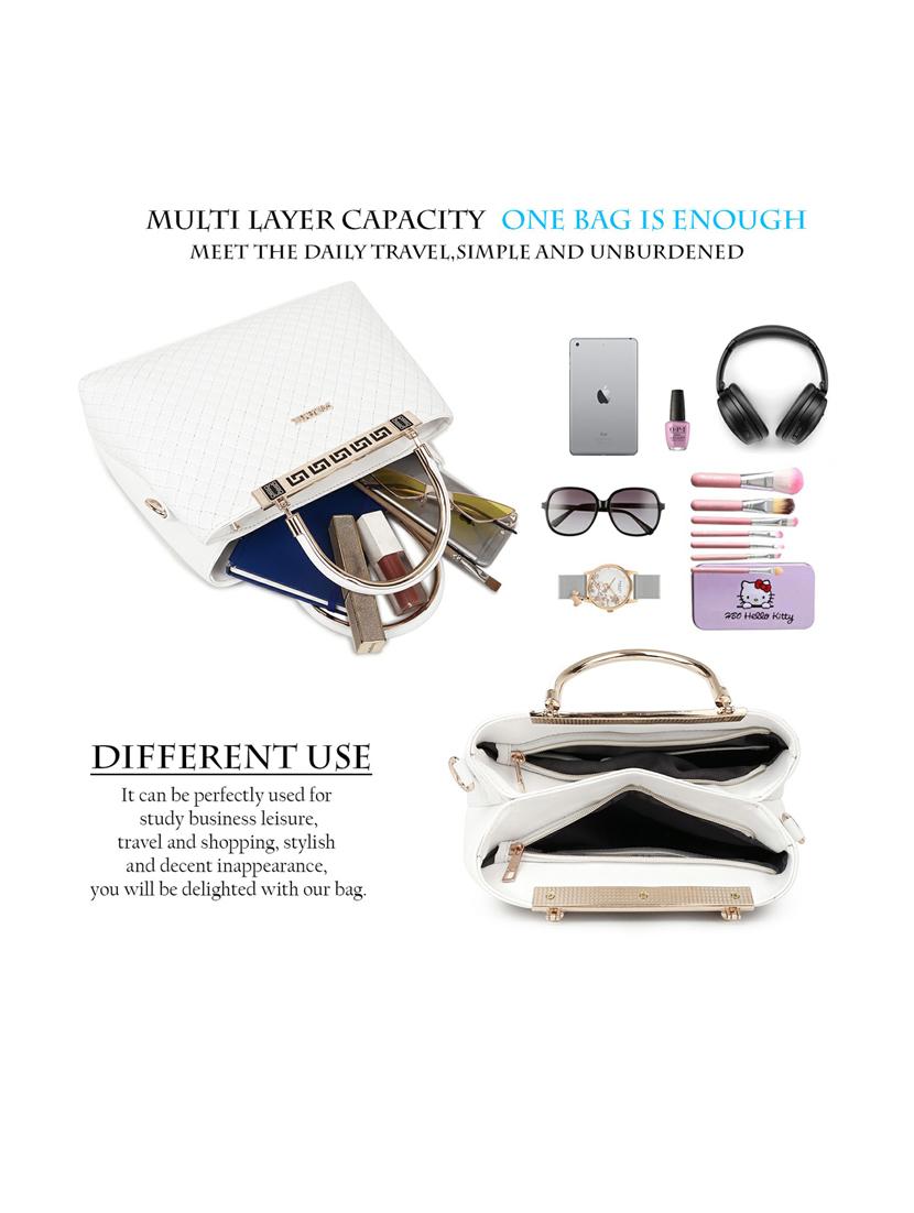 white leatherette (pu) handbag - 21223657 - Standard Image - 2
