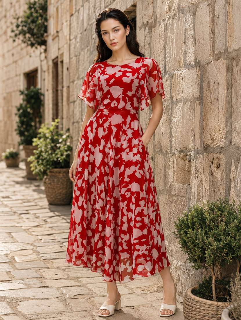 women floral printed fit & flare dress - 21223672 -  Standard Image - 2