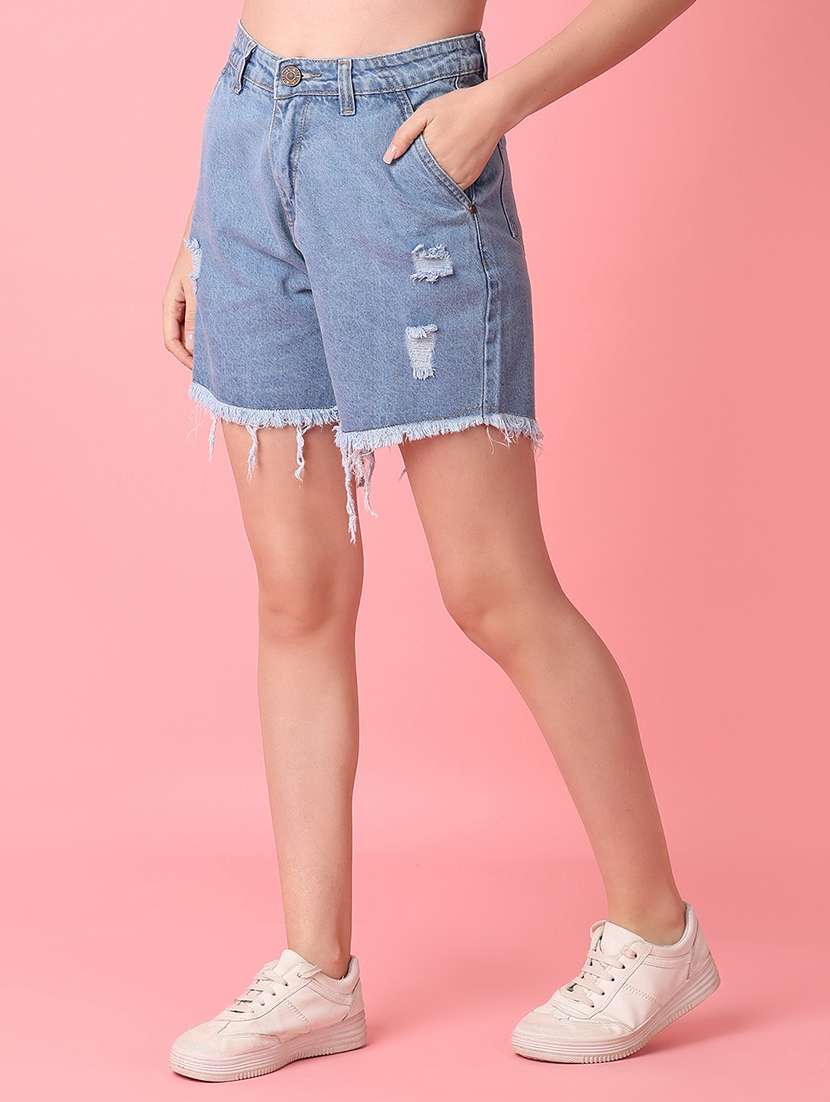 blue distress denim short - 21224430 -  Standard Image - 2