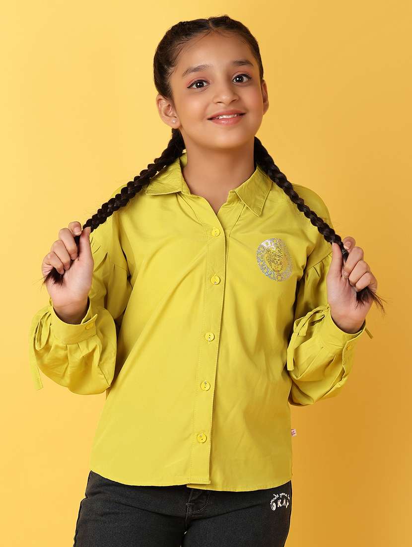 girls green cotton top