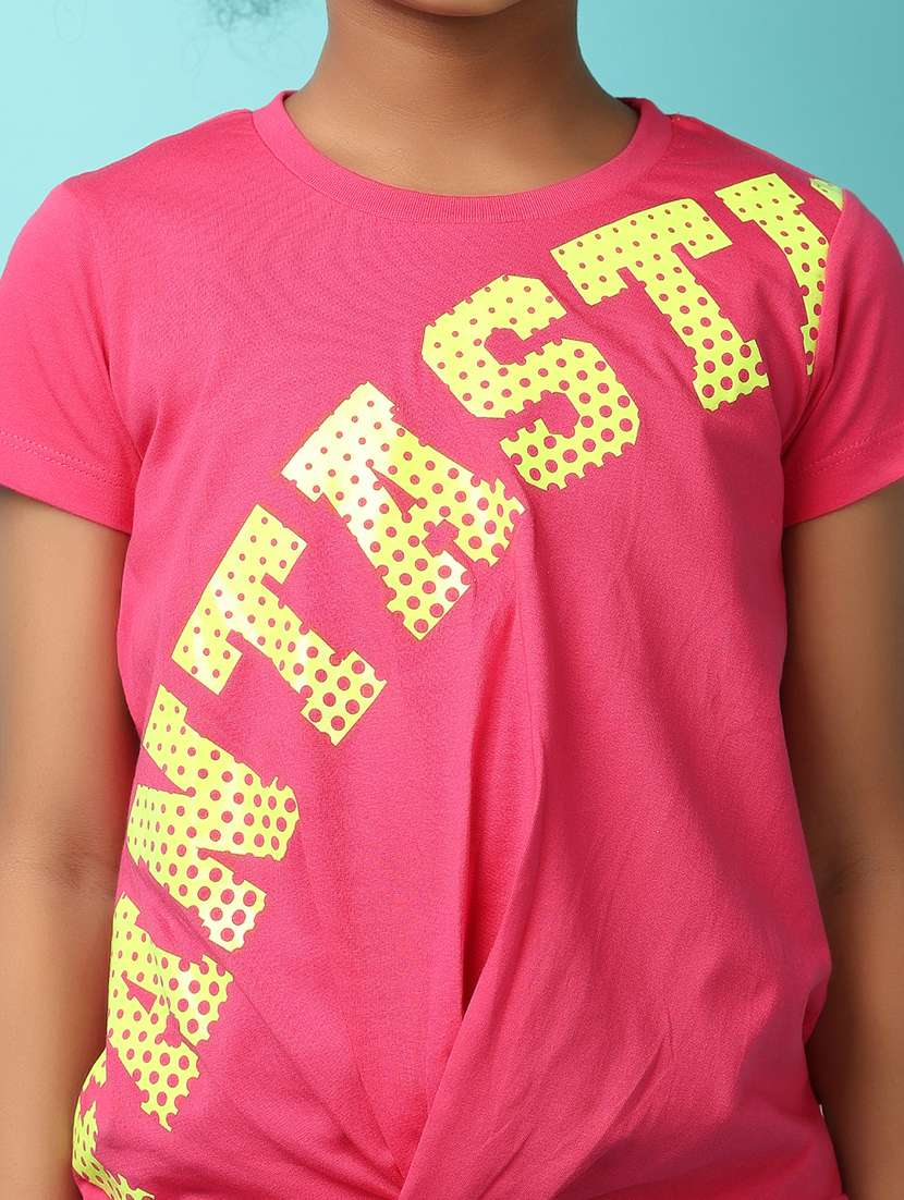 girls fuchsia pink cotton regular tee - 21224488 -  Standard Image - 7