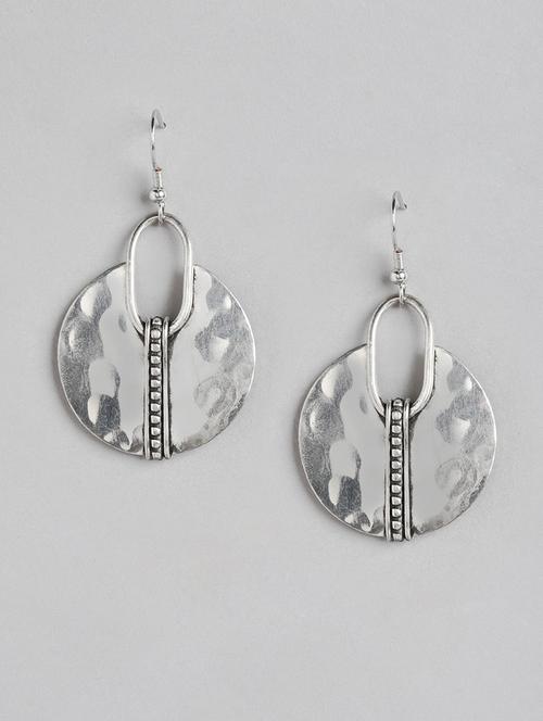 silver metal drop earring - 21225013 - Standard Image - 0