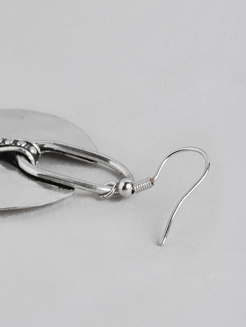 silver metal drop earring - 21225013 - Standard Image - 2