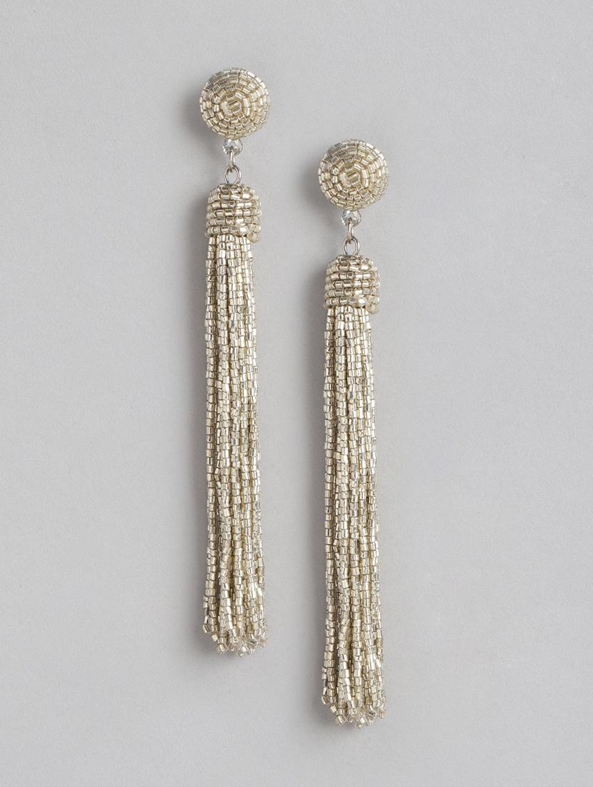 silver metal drop earrings - 21225027 -  Zoom Image - 0
