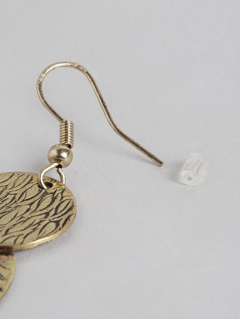 gold metal drop earring - 21225034 - Standard Image - 2