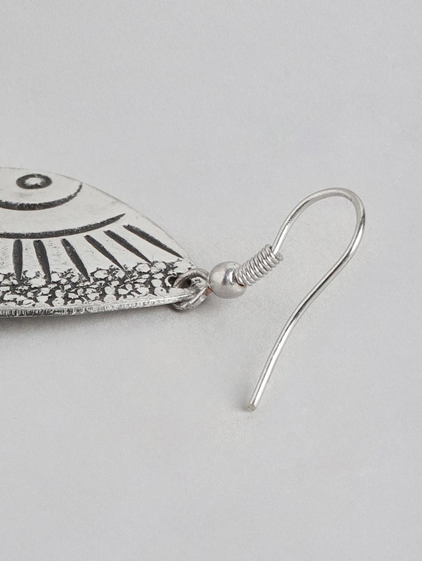 silver metal drop earring - 21225037 - Standard Image - 2