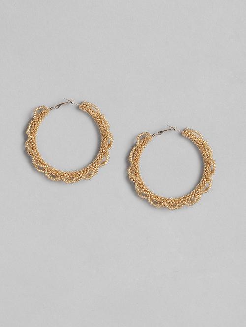 gold metal hoop earring - 21225039 - Standard Image - 0
