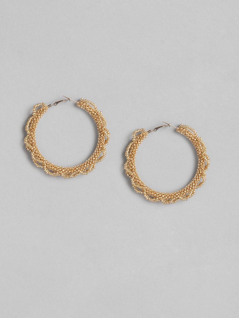 gold metal hoop earring - 21225039 - Zoom Image - 0
