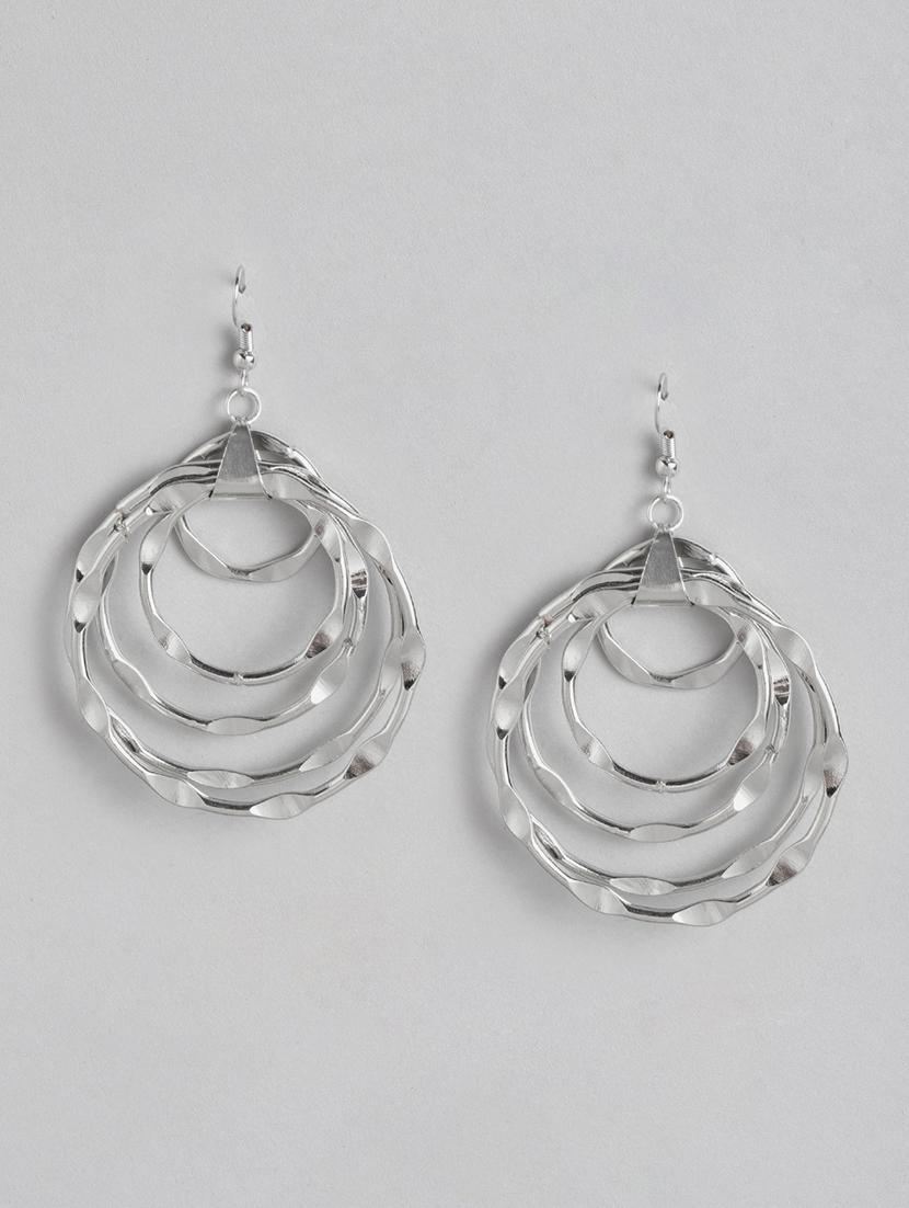 silver metal drop earring - 21225041 - Zoom Image - 0