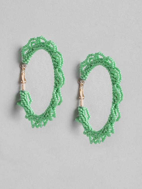 artificial beads circular hoop earrings - 21225042 - Standard Image - 0