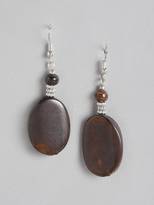 brown metal drop earring - 21225043 - Standard Image - 0
