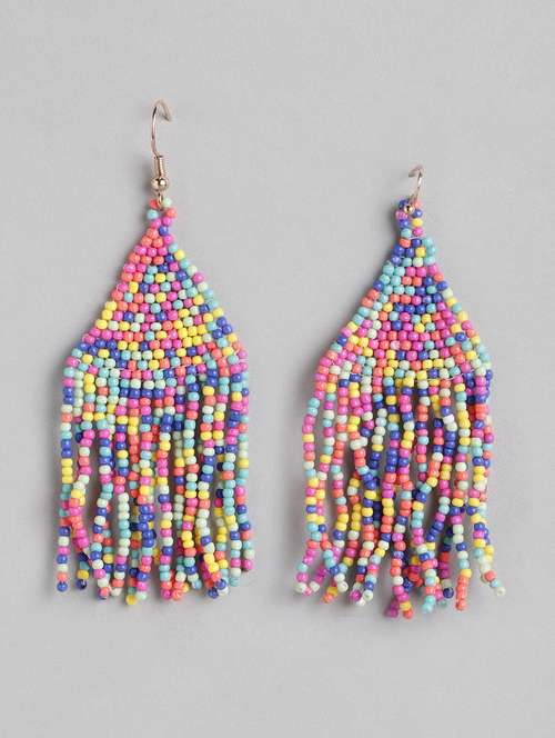 multi colored metal drop earring - 21225045 -  Standard Image - 0