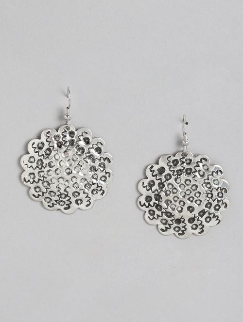 silver metal drop earring - 21225047 - Standard Image - 0