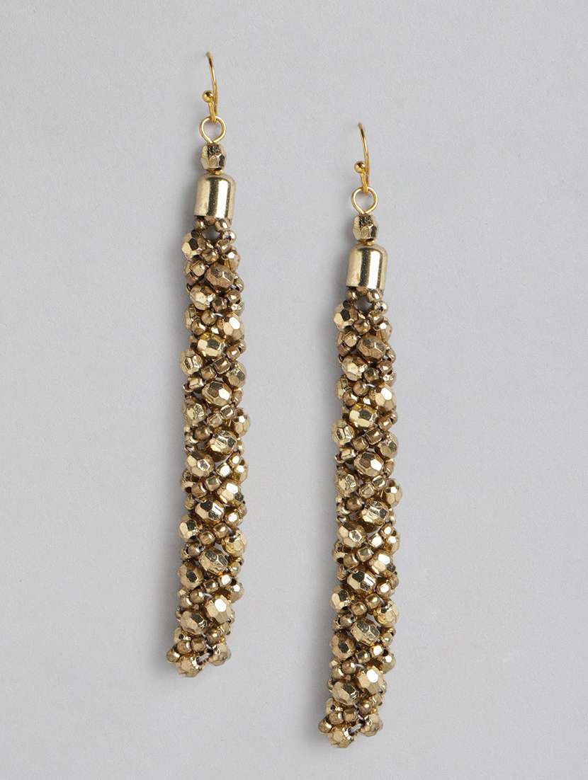 gold metal drop earrings - 21225051 - Zoom Image - 0