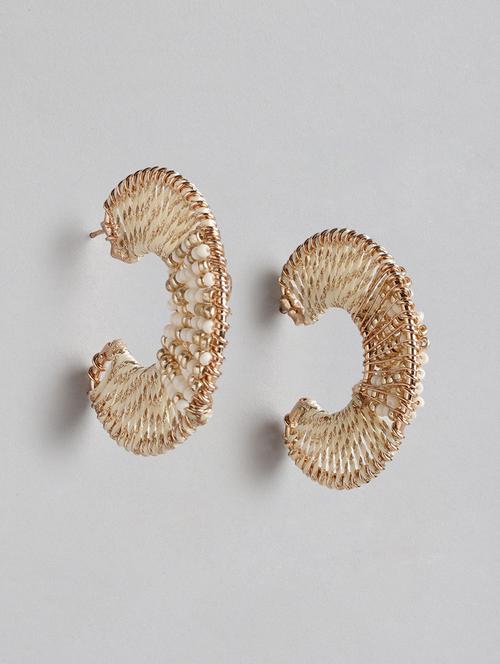 gold metal hoop earring - 21225054 -  Standard Image - 0
