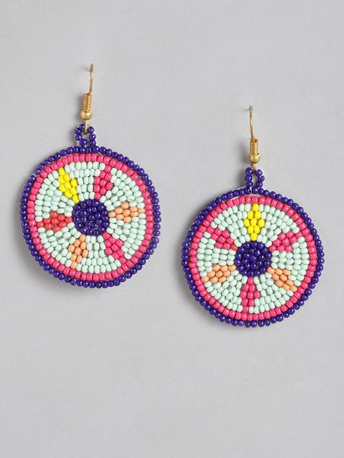 multi colored metal drop earrings - 21225055 - Standard Image - 0
