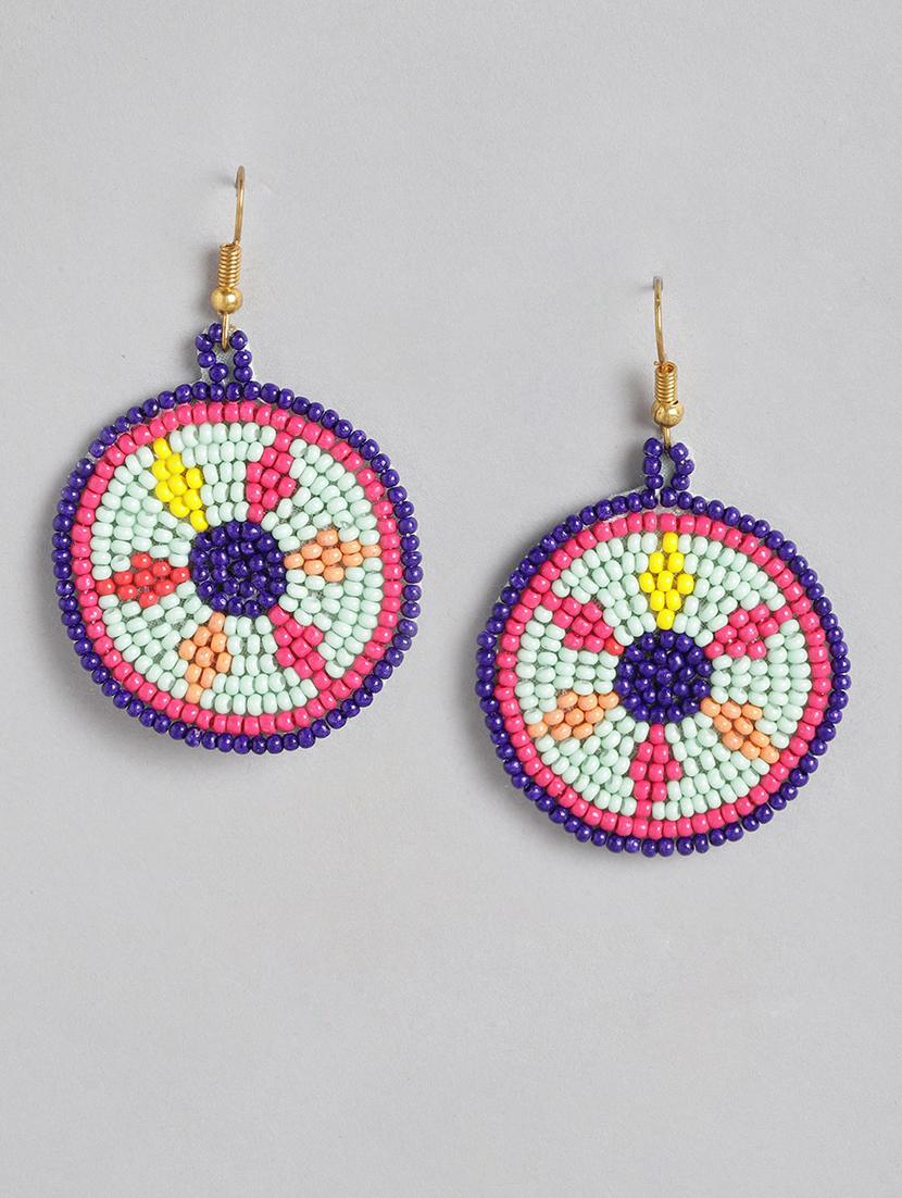 multi colored metal drop earrings - 21225055 - Zoom Image - 0