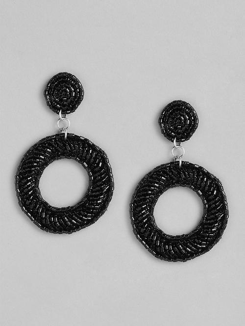 black metal drop earring - 21225056 - Standard Image - 0