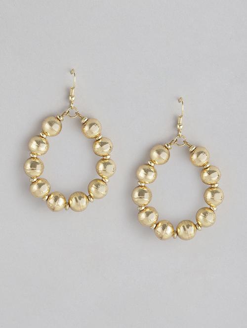 gold metal drop earrings - 21225057 - Standard Image - 0