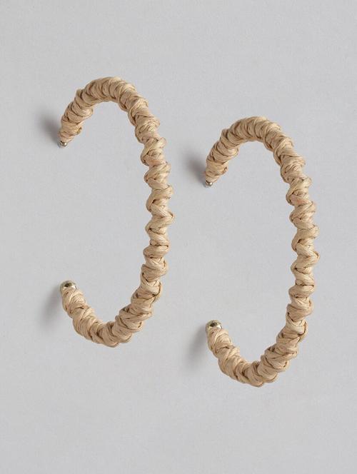 beige metal hoop earring - 21225062 - Standard Image - 0