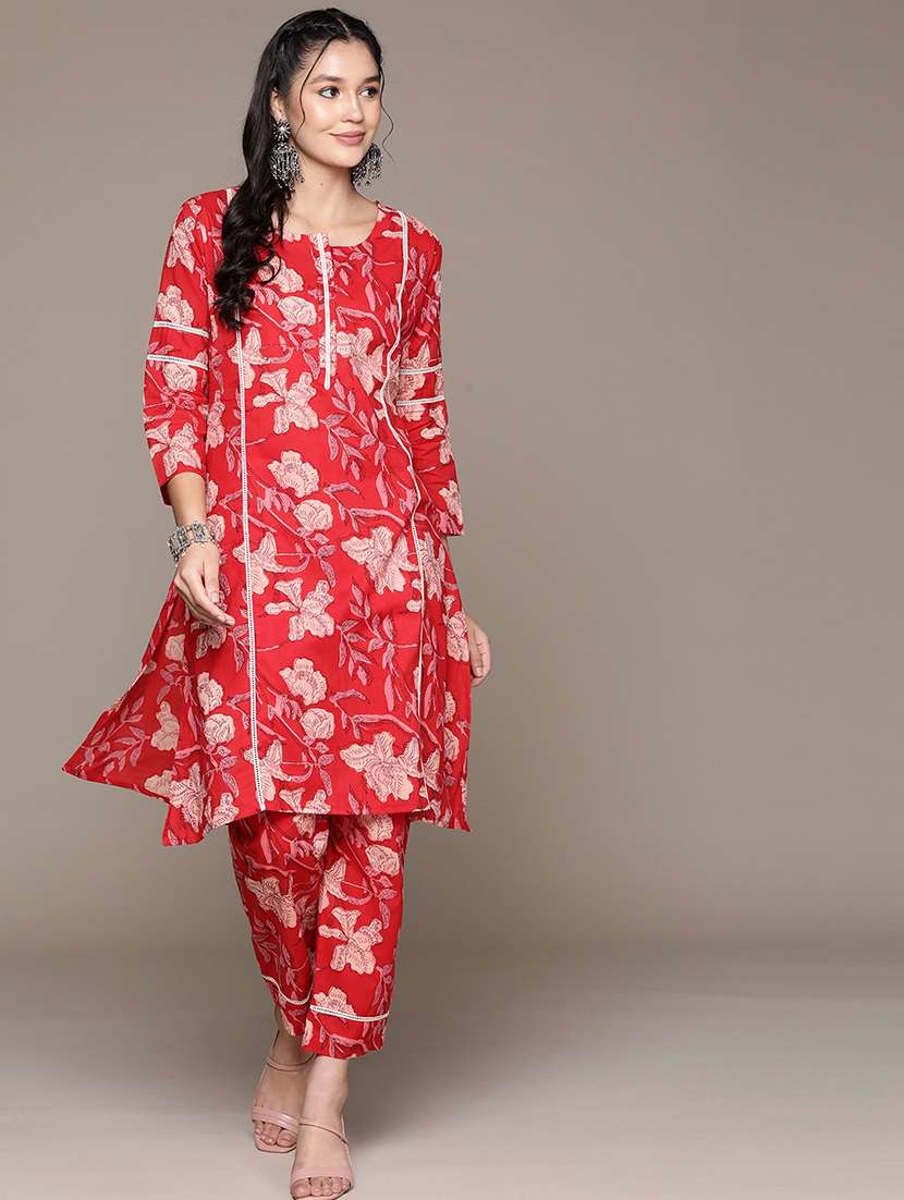 red kurta palazzo set 