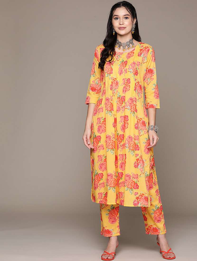 yellow kurta palazzo set 